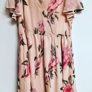 Floral Pink Woman Dress